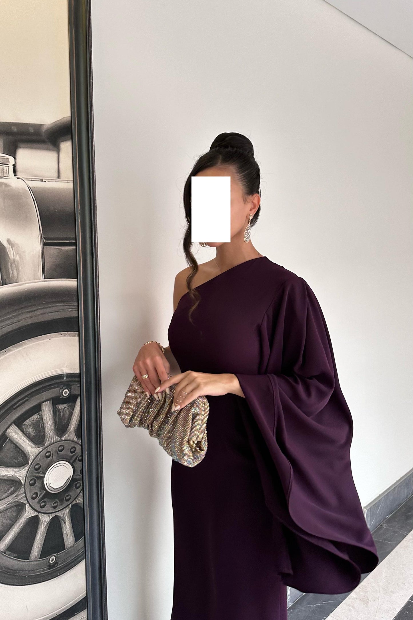 Plum | One-shoulder dress