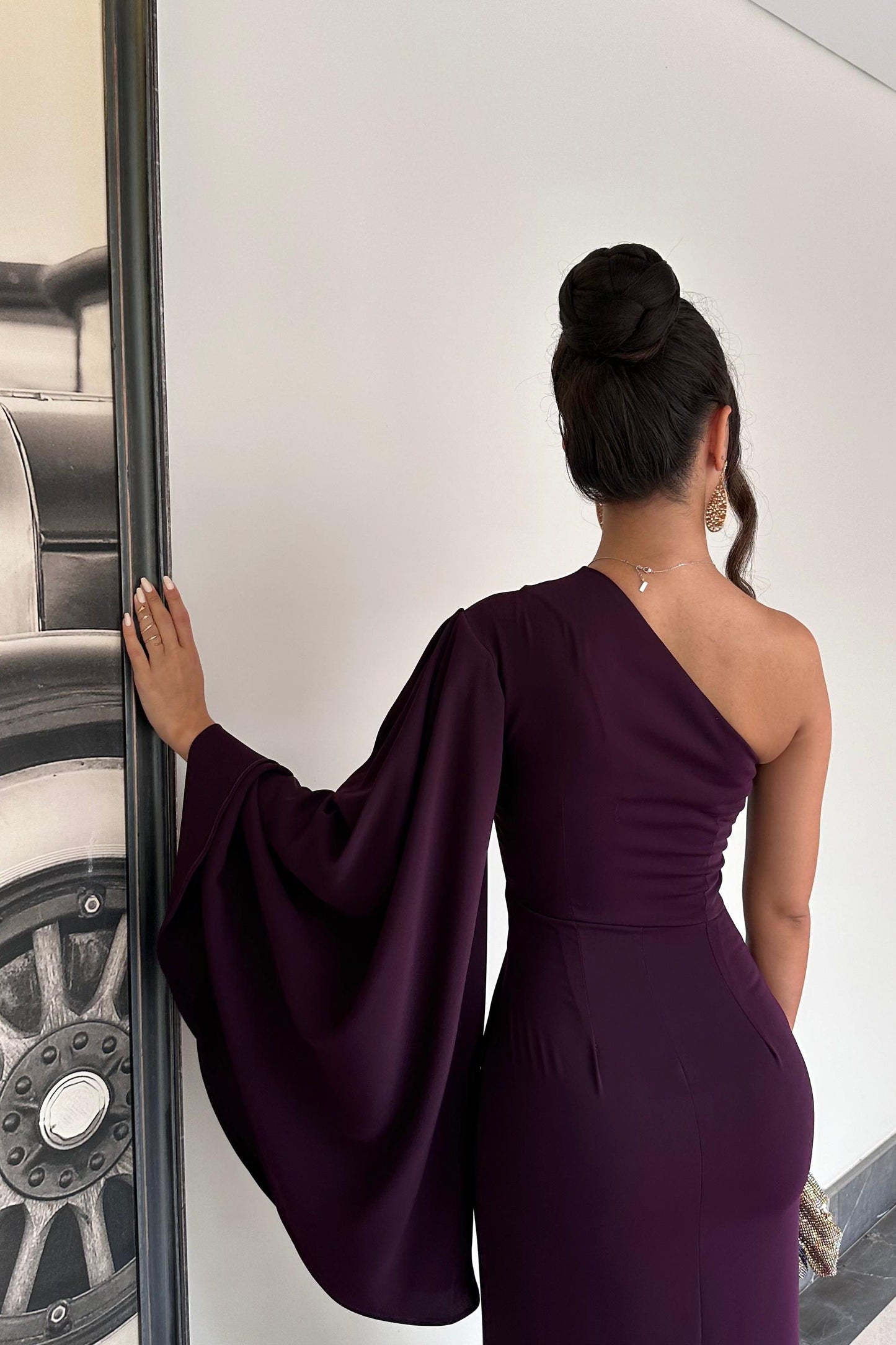 Plum | One-shoulder dress