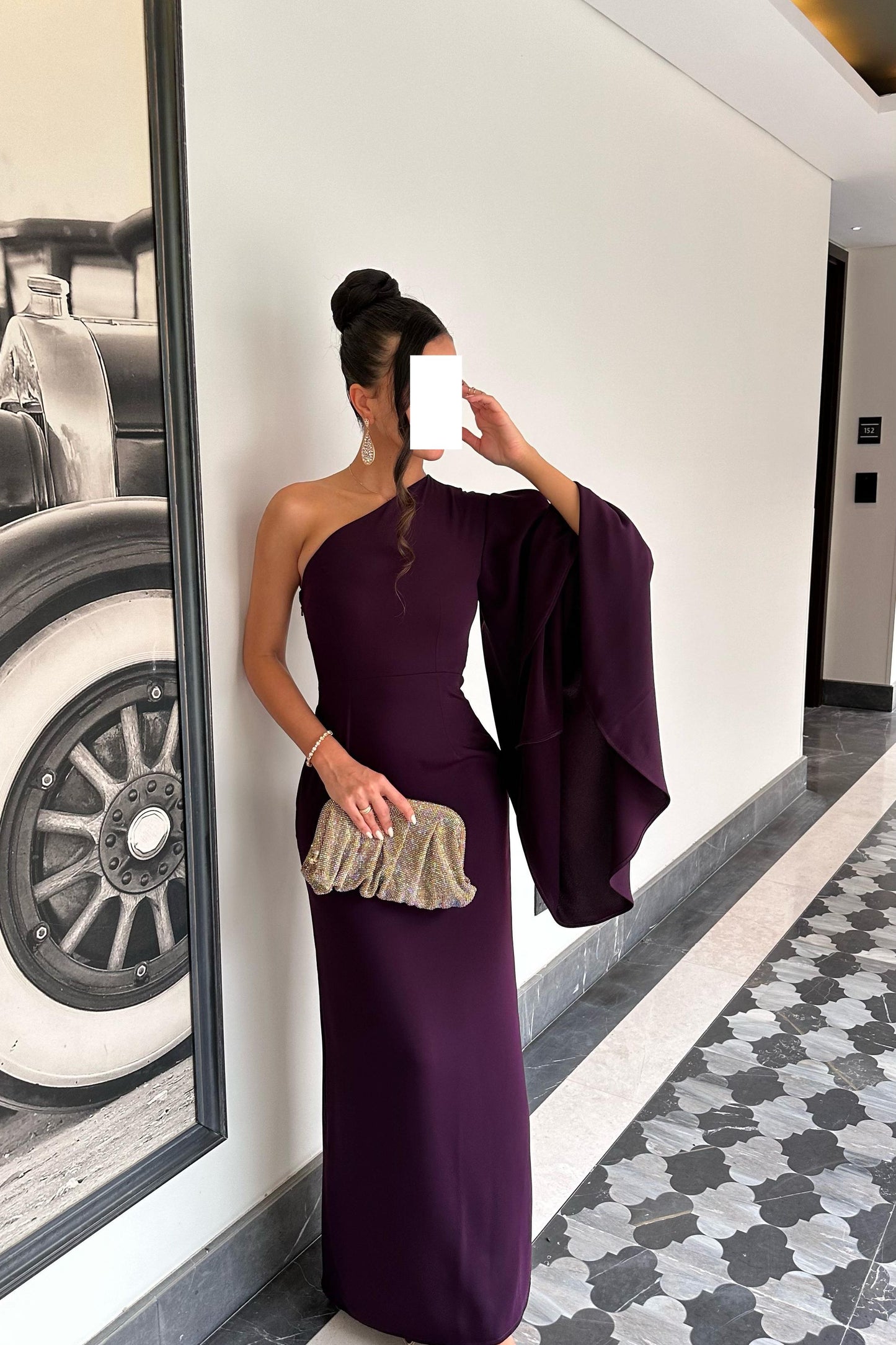 Plum | One-shoulder dress